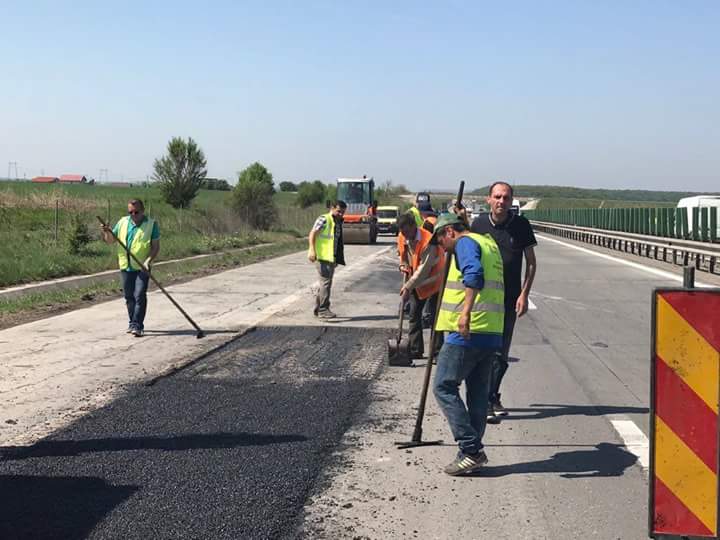Atenție șoferi! Se fac lucrări de reparație pe A2