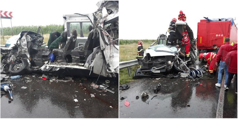 (Galerie Foto) Un tir din Constanța, implicat într-un accident soldat cu 2 MORȚI în județul Brăila
