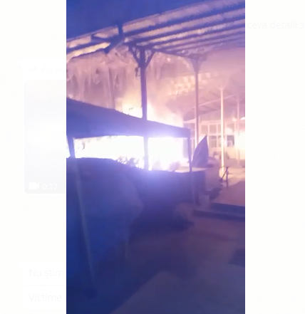 (Video) Incendiu noaptea trecută în piața centrală din Medgidia