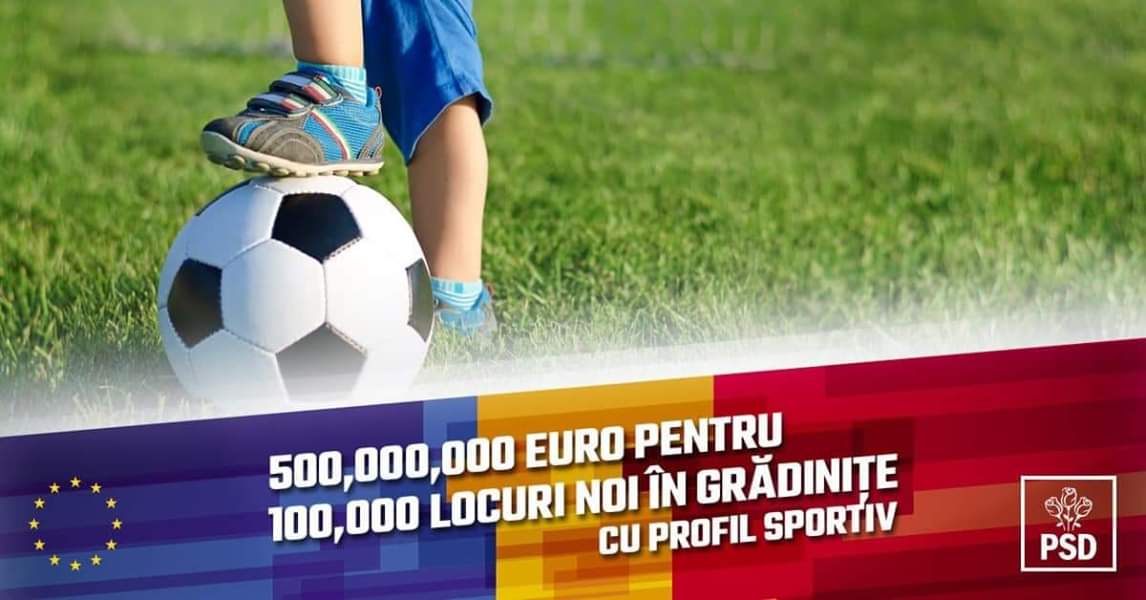 500 de milioane de euro pentru 1000 de grădinițe cu profil sportiv