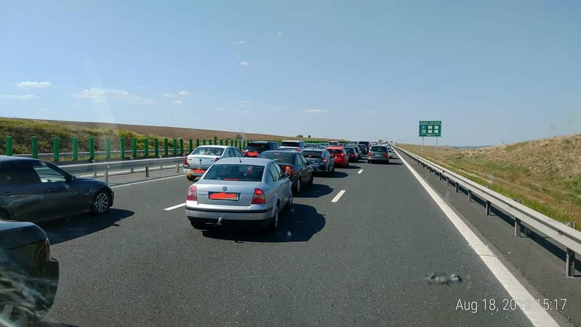 Aglomerație pe Autostrada A2, spre București