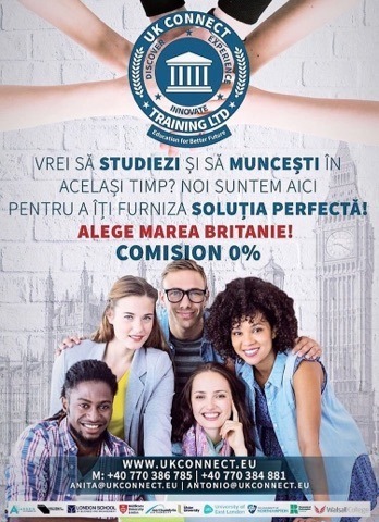 Și tu poți deveni student internațional. UK Connect Training Ltd. te poate ajuta. Înscrieri până pe 10 septembrie