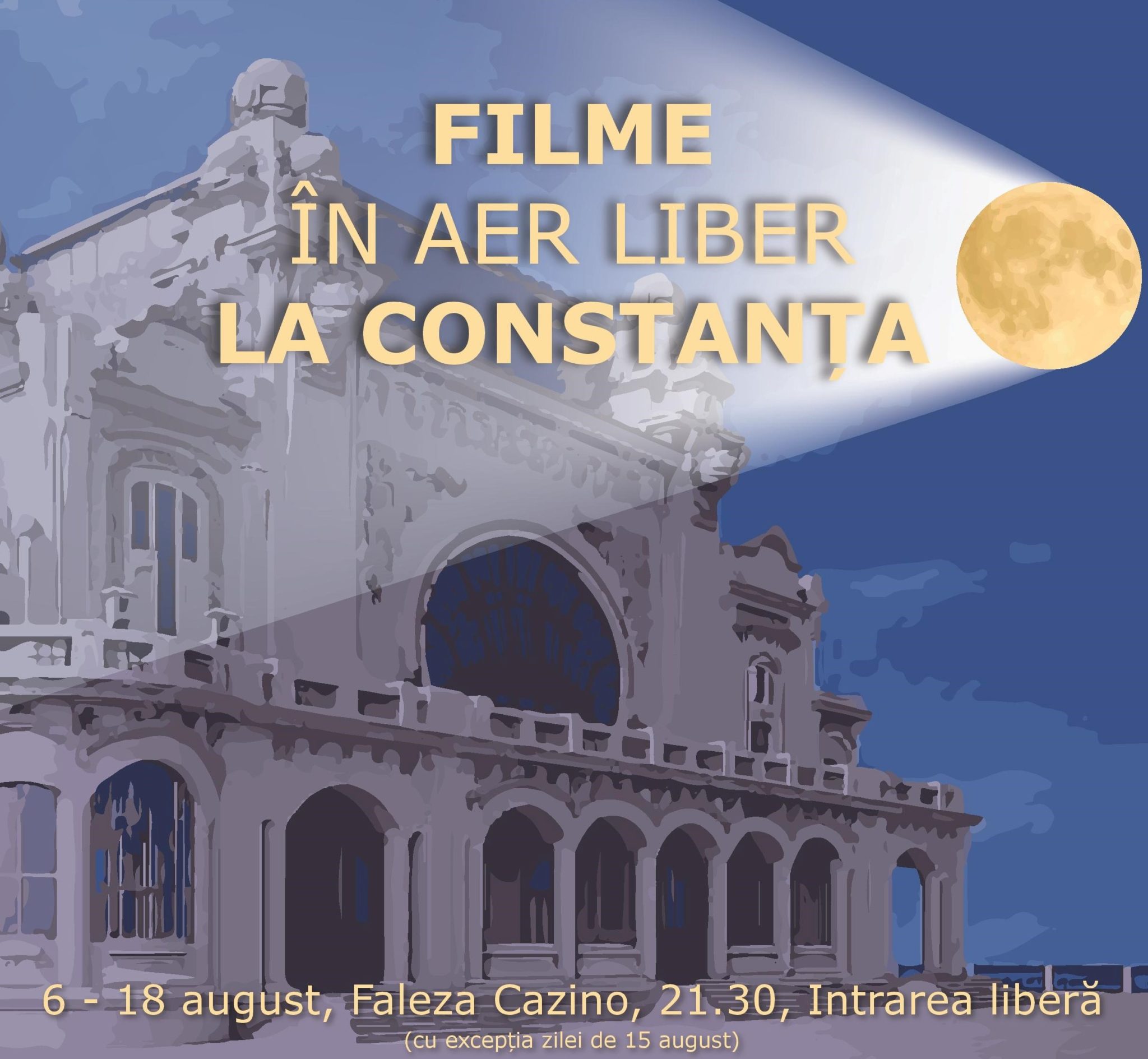 Cinema în aer liber pe Faleza Cazino din Constanța