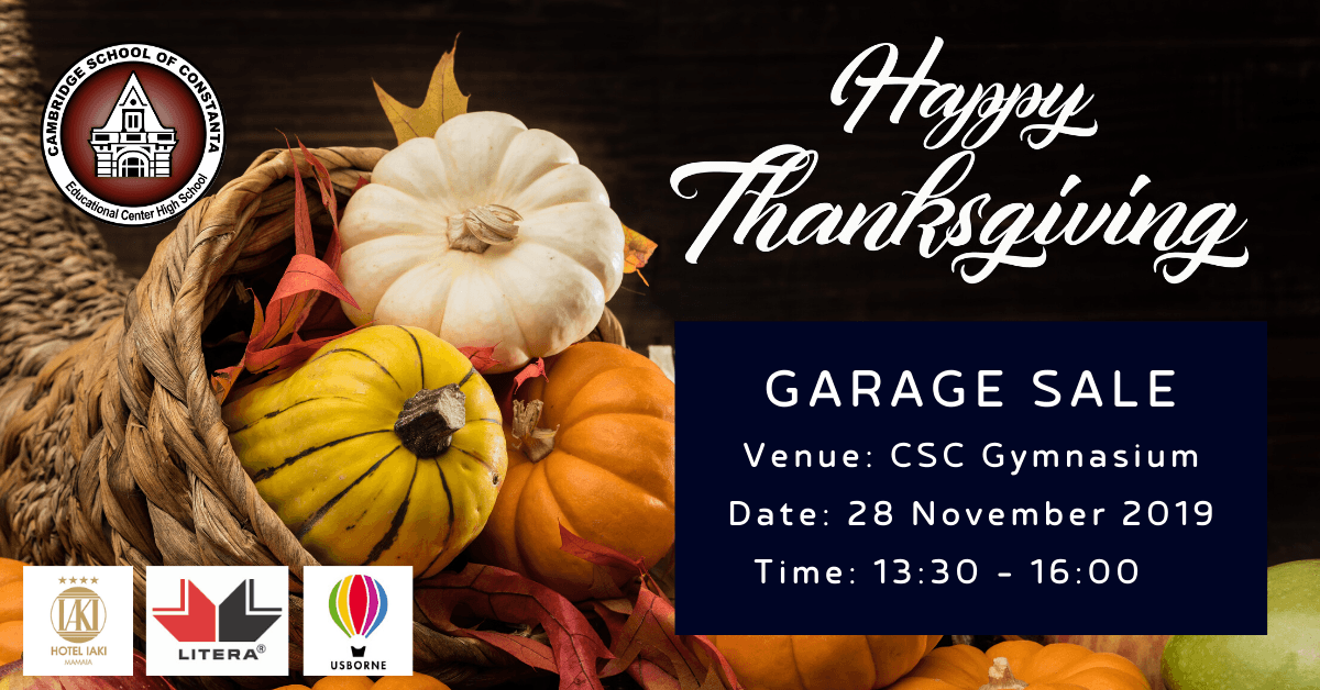 Thanksgiving Garage Sale la Cambridge School of Constanța. 200 de copii orfani vor primi cadouri din fondurile strânse