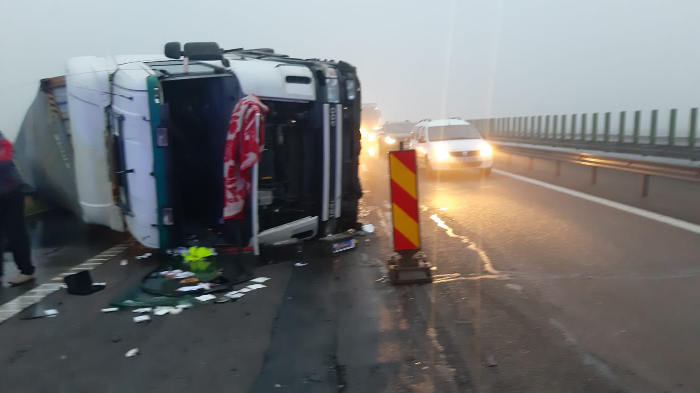 Accident pe Autostrada Soarelui. Traficul este blocat
