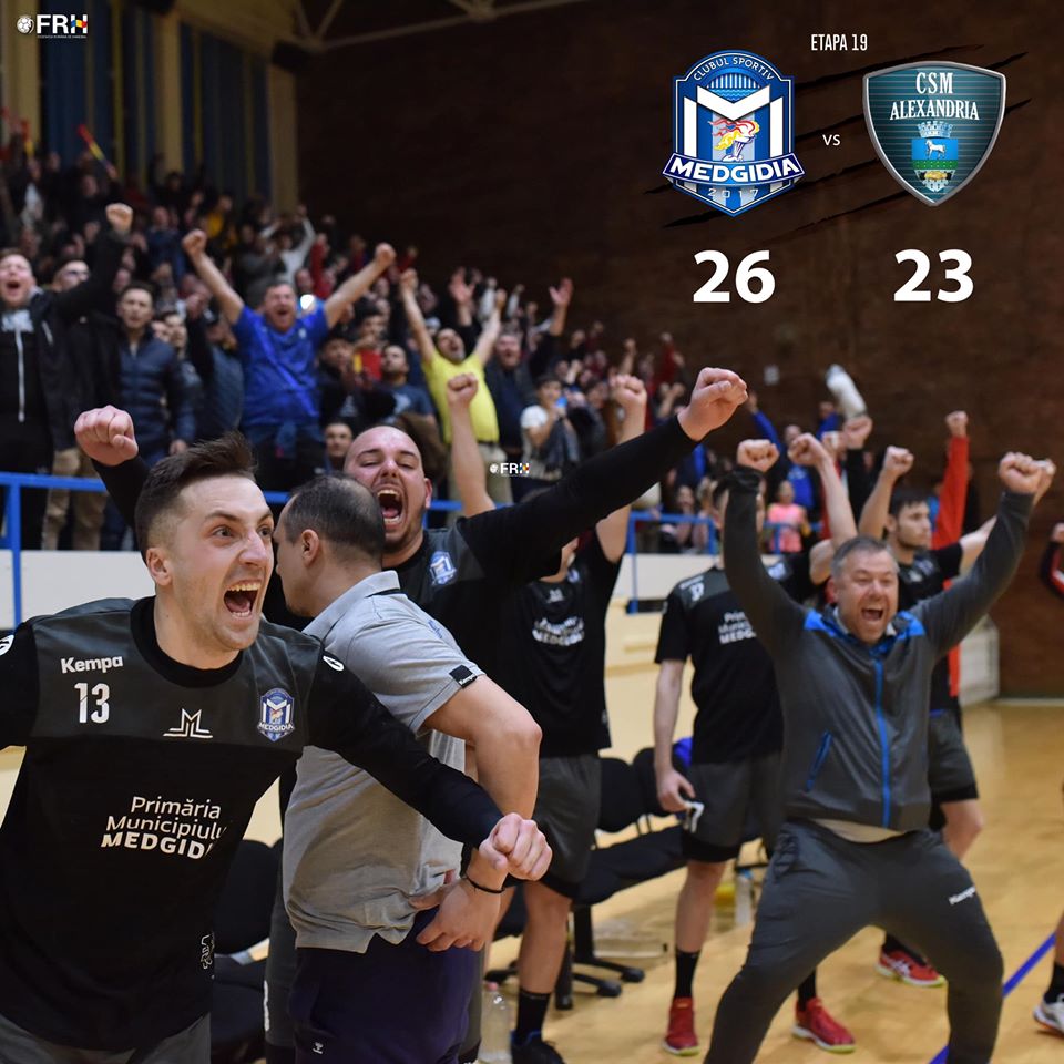 Victorie de zile mari pentru handbaliștii Clubului Sportiv Medgidia