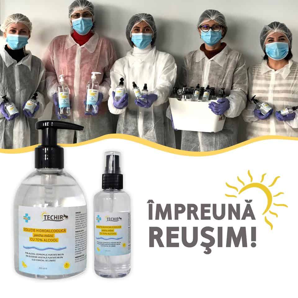 Techir și-a adaptat o parte a procesului de producție și produce soluții de dezinfectare