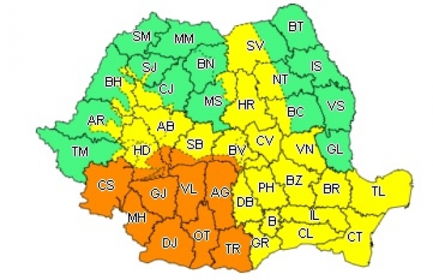 Cod galben de vânt și precipitații mixte în Dobrogea. VISCOL în cea mai mare parte a țării