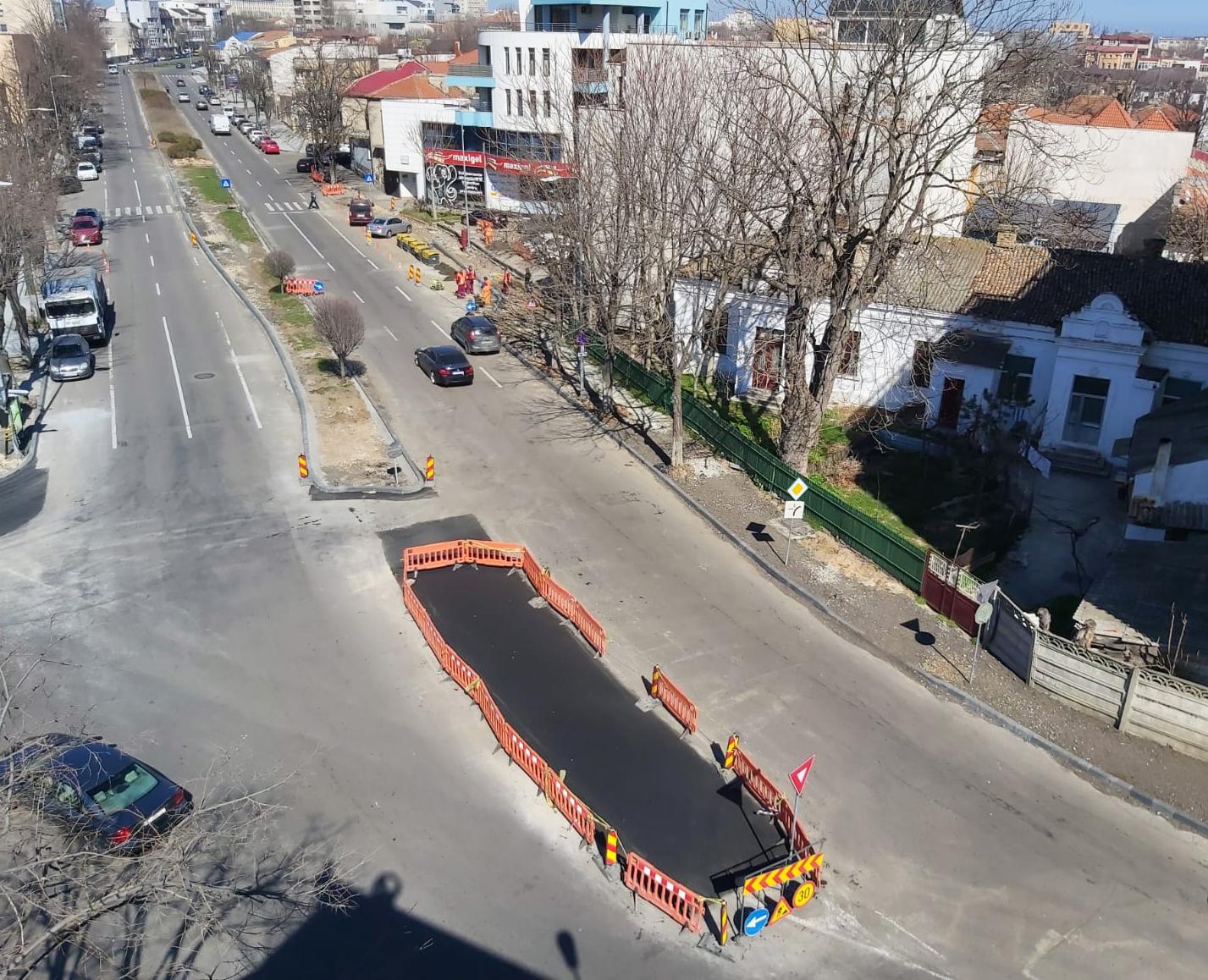 Circulație restricționată parțial la intersecția bulevardului Mamaia cu strada I.G. Duca din municipiul Constanța