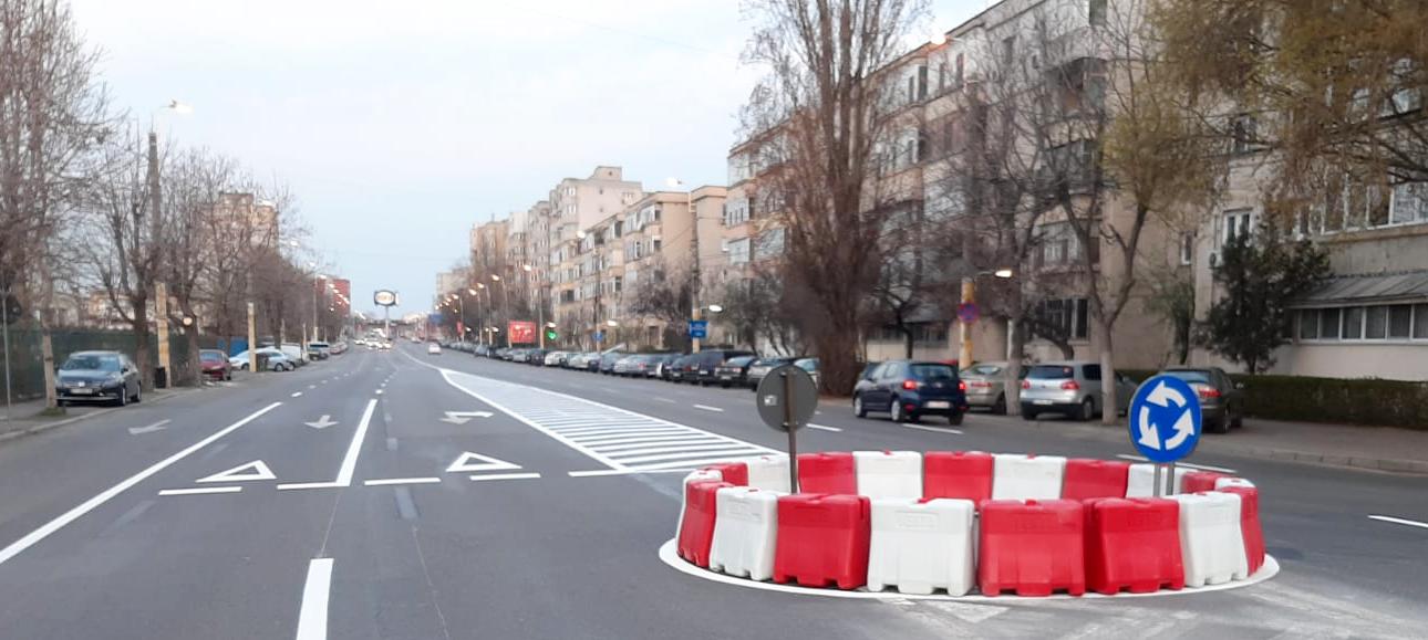 Noul sens giratoriu de pe bulevardul I.C. Brătianu din Constanța este funcțional