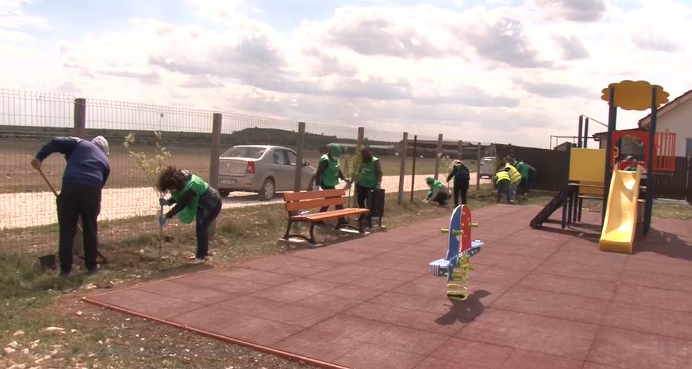 Ziua Europei, marcată la Cumpăna printr-o acțiune de plantare de copaci, flori, si arbusti ornamentali