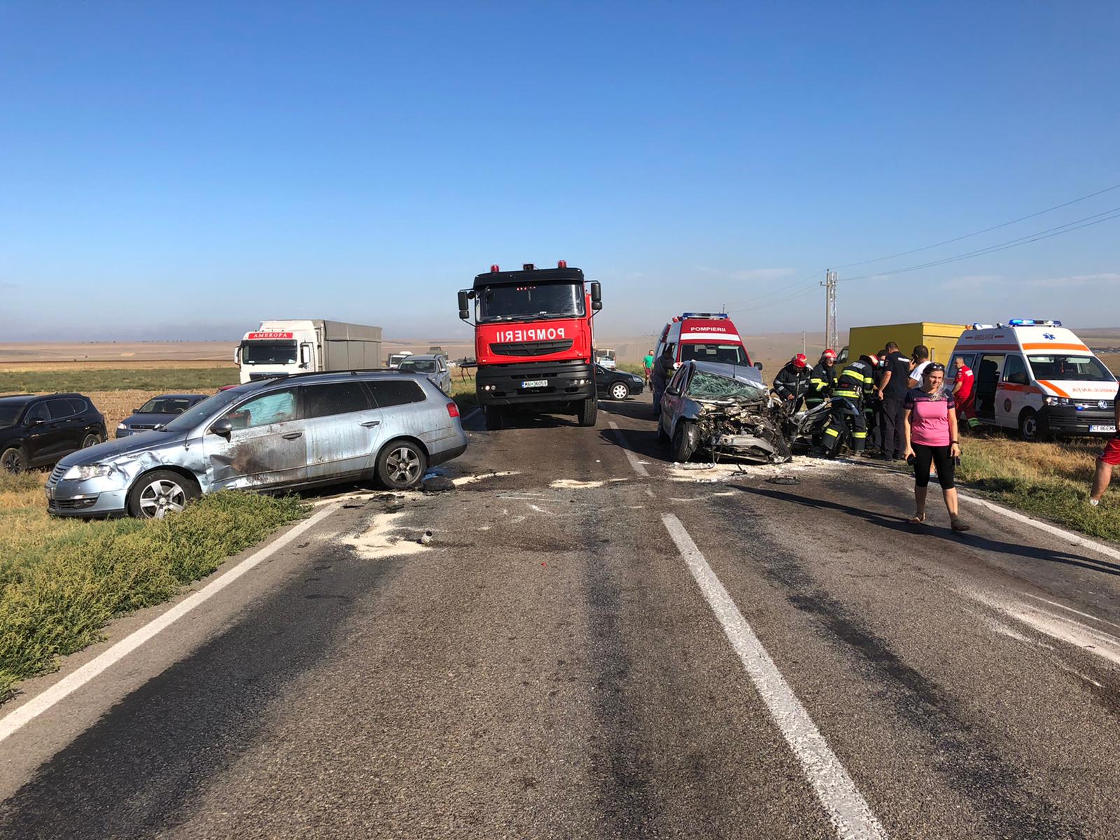 Accident rutier grav în zona Hanul Morilor, din apropiere de Hârșova: Trei persoane au ajuns la spital