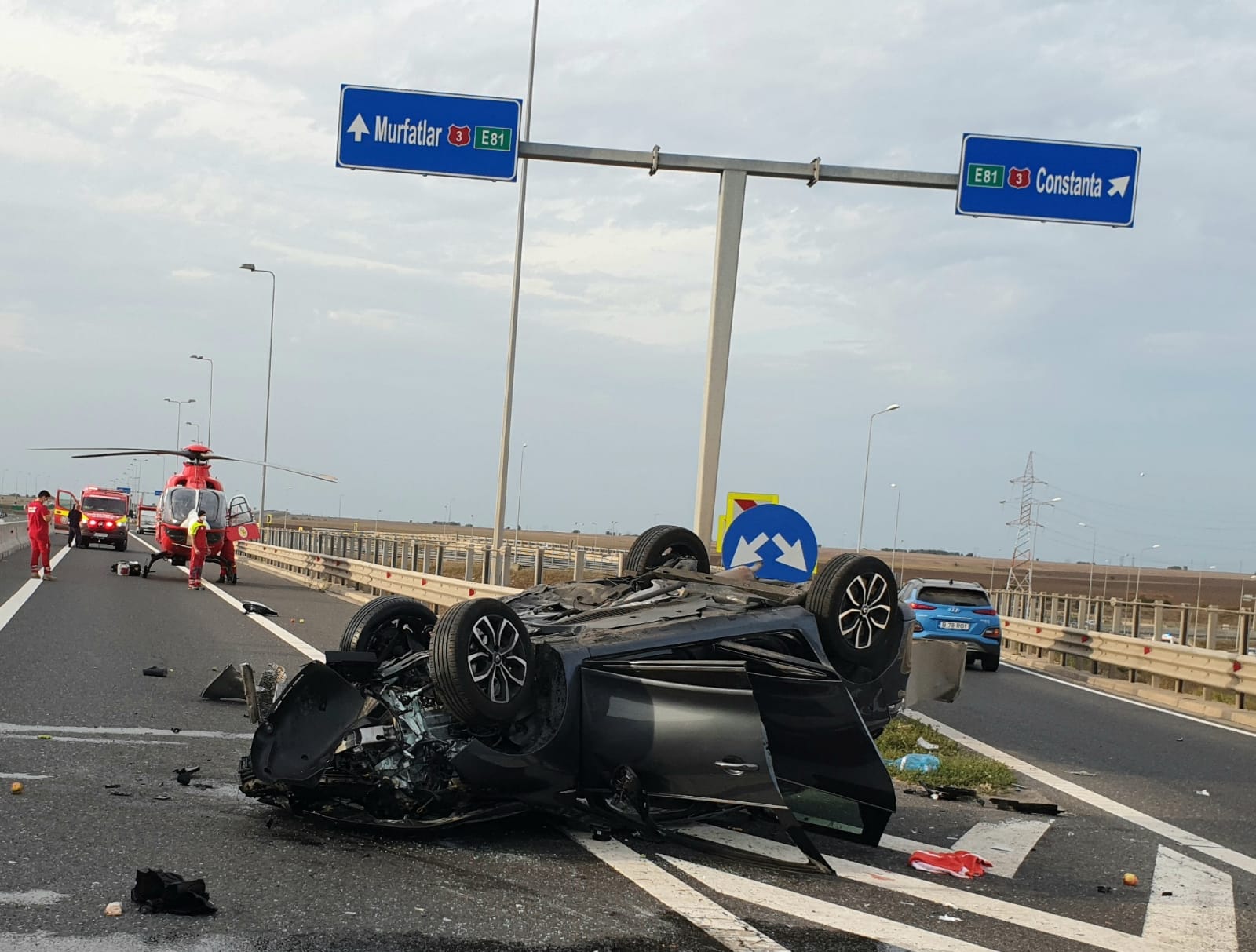 Accident mortal pe A4, după ce un autoturism s-a răsturnat