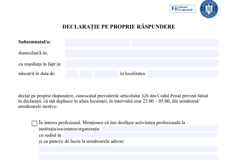 Declarațiile pe proprie răspundere pot fi completate online, de pe telefon, pe site-ul STS