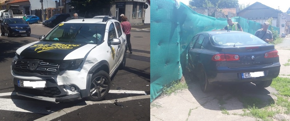 Mașina unei firme care face livrări, implicată într-un accident în Constanța
