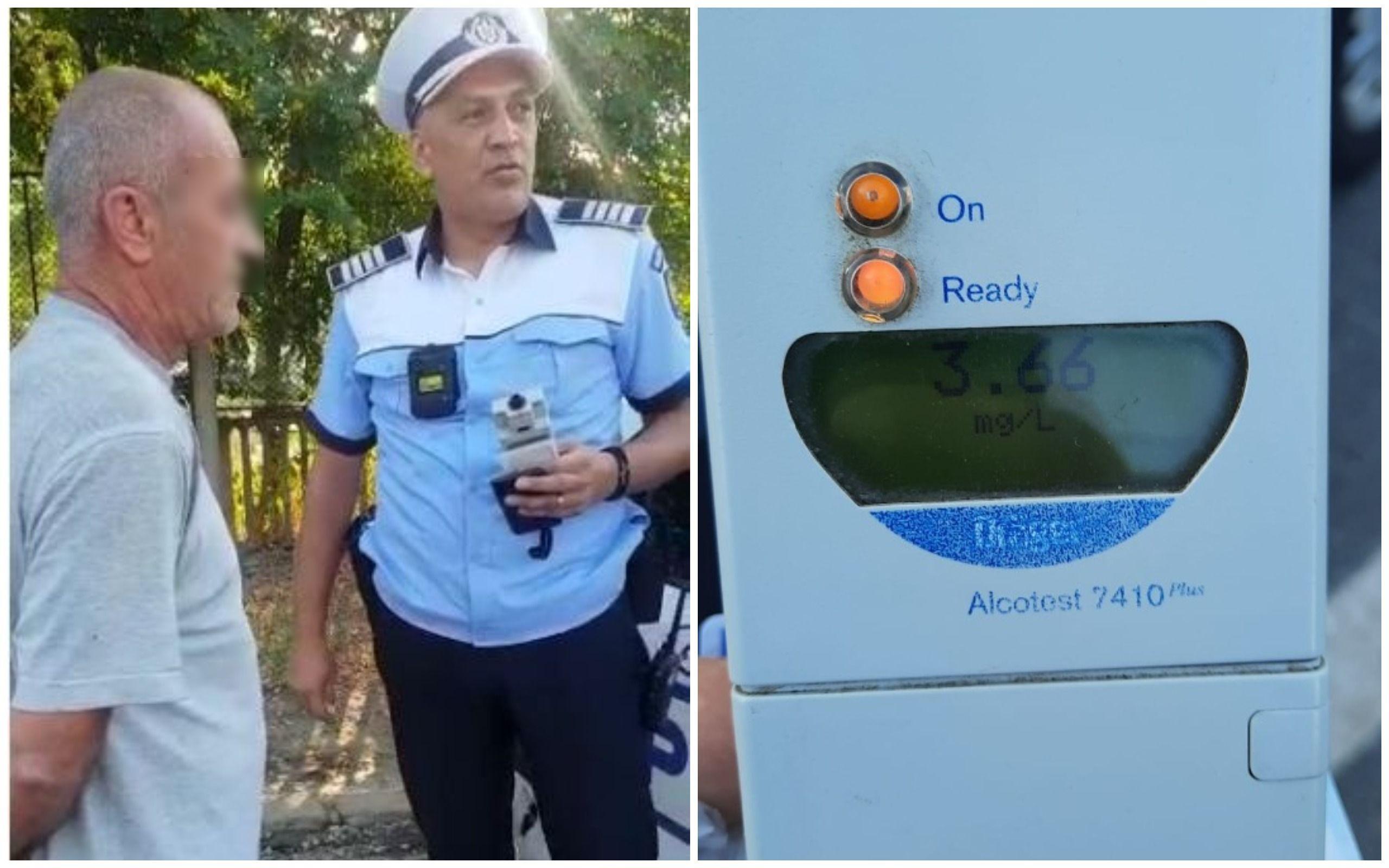 Șofer prins cu o alcoolemie record: 3,66 mg/l alcool pur în aerul expirat. A fost ARESTAT