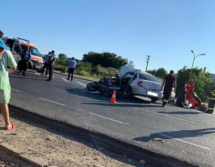 Accident MORTAL la intrare în Mangalia între un autoturism și o motocicletă