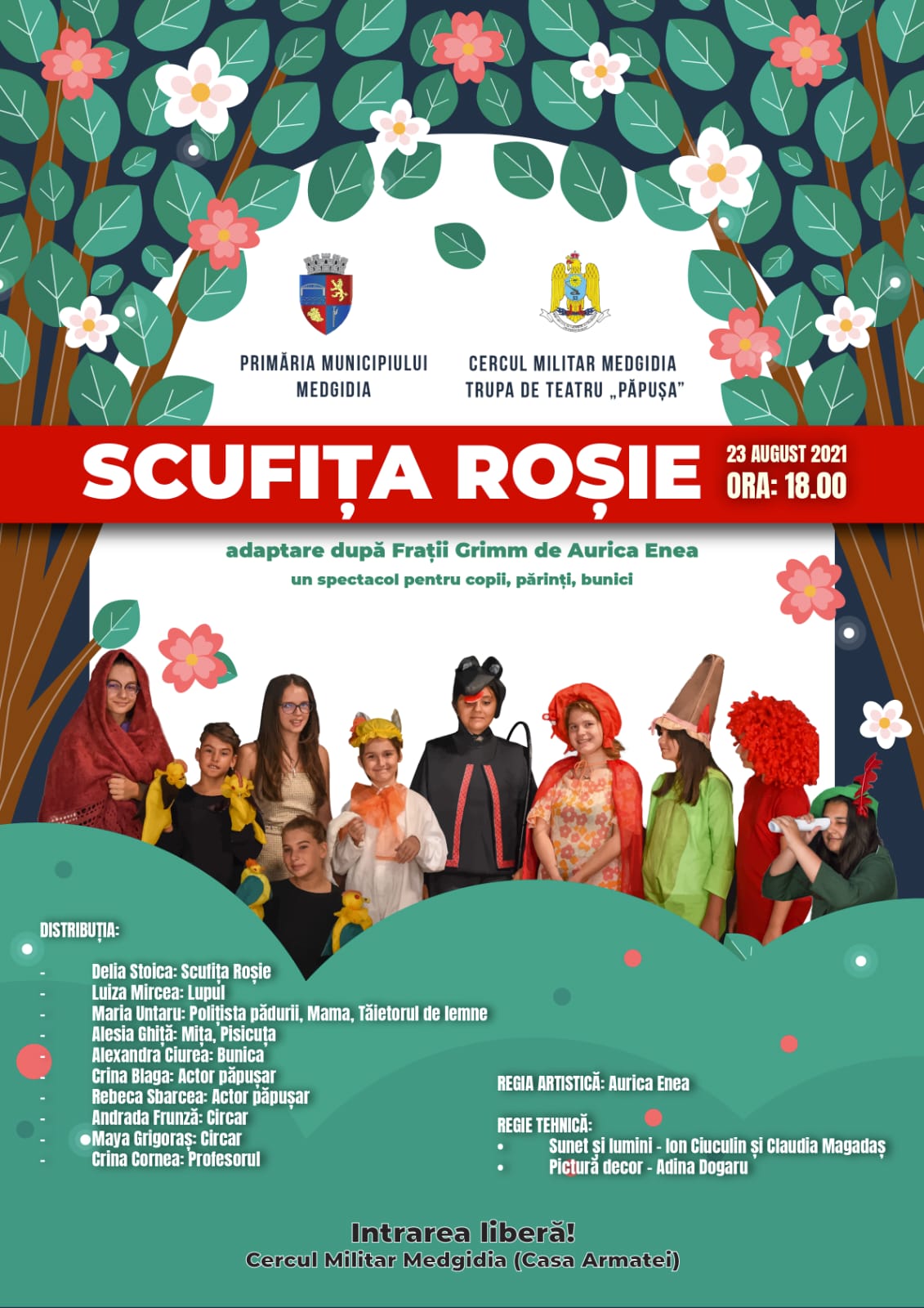 Intrare liberă: Copiii din Medgidia, invitați la piesa de teatru „Scufița roșie"