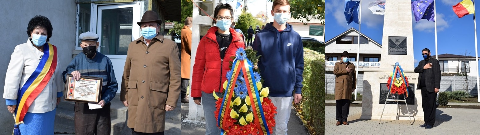 Ziua Armatei Române, celebrată la Cumpăna. Singurul veteran al comunei nu a fost uitat de administrația locală