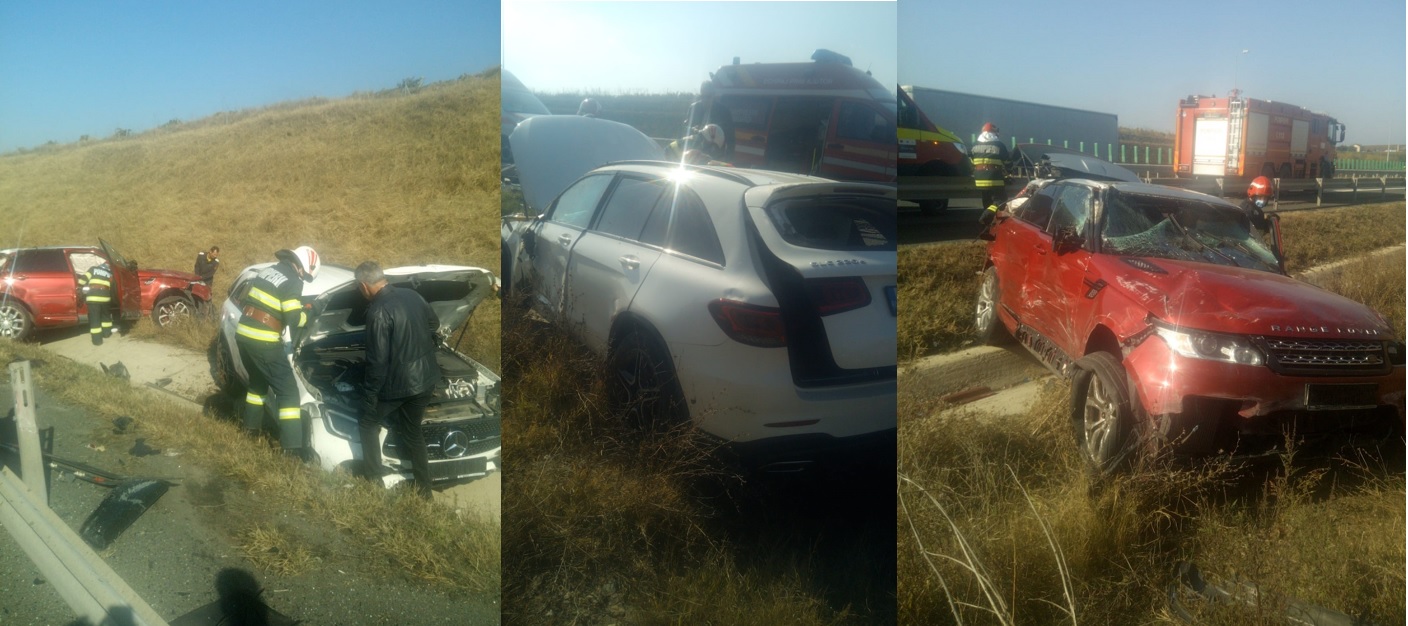 Accident pe Autostrada A2, în zona Cernavodă. Două persoane, rănite