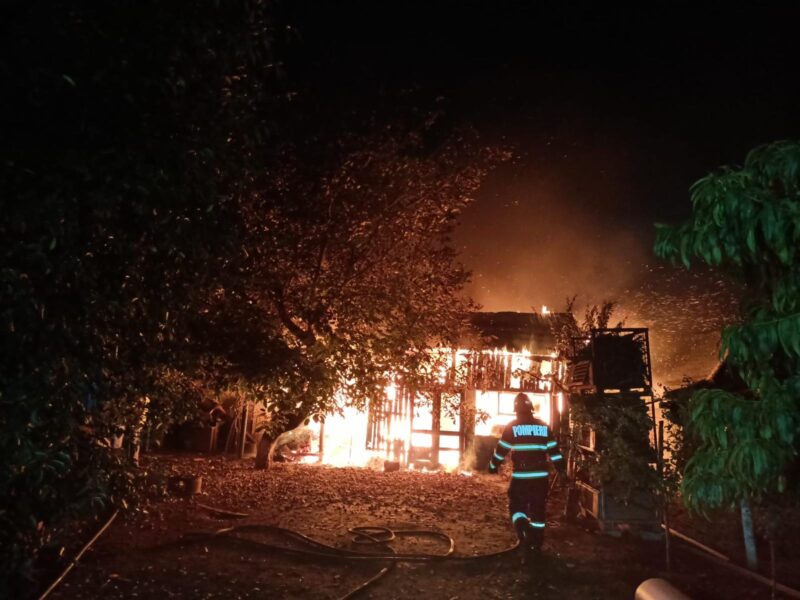 (Foto) Incendiu puternic la o casă din județul Tulcea