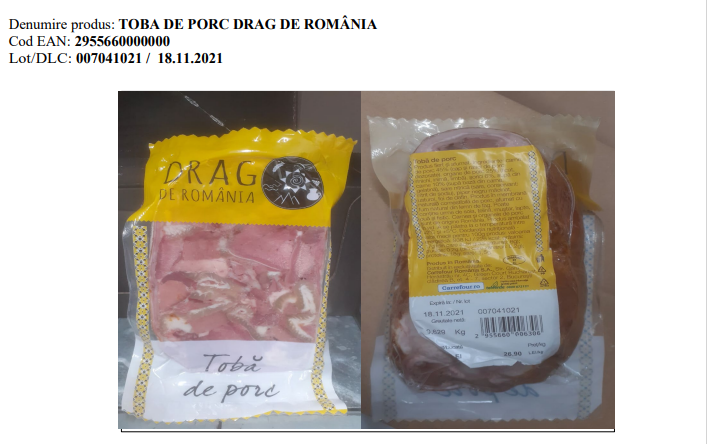 Carrefour retrage de la comercializare toba de porc „Drag de România”, contaminată cu Listeria