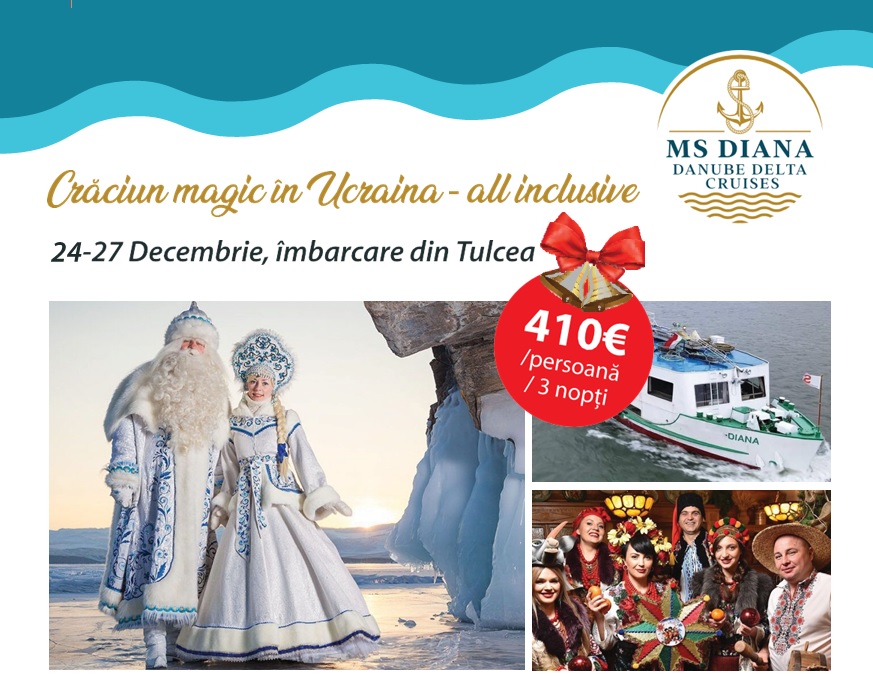 Cea mai bună ofertă pentru sărbătorirea Crăciunului la bordul navei de croazieră Diana, în Ucraina