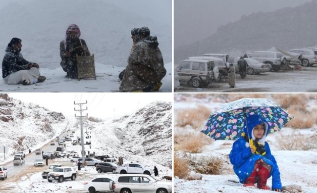 A nins în Arabia Saudită. Oamenii au cântat și dansat de bucurie