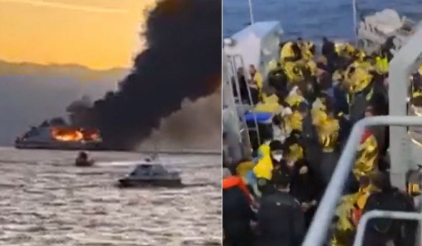 29 de români pe feribotul care a ars în Mediterană. Toți au fost evacuați, anunță MAE