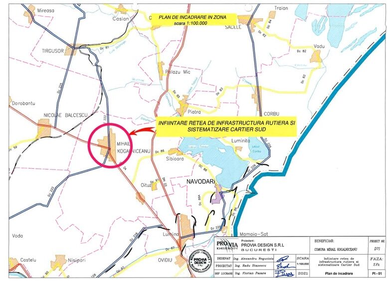 Proiect al Primăriei Mihail Kogălniceanu pentru asfaltarea a 11 străzi într-o zonă în dezvoltare a comunei