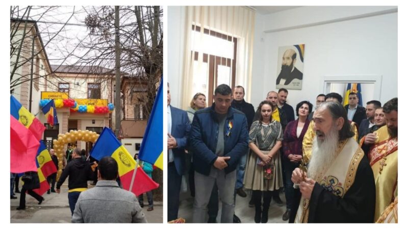 (VIDEO) ÎPS Teodosie a sfințit noul sediul AUR din Constanța și l-a binecuvântat pe George Simion