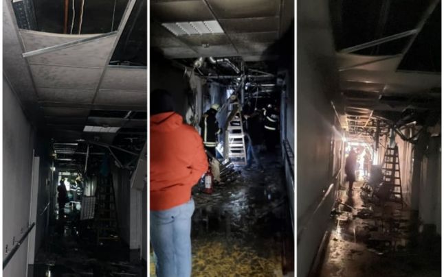 Cum arată spitalul unde un INCENDIU a distrus o întreagă secție. Imagini dramatice de la evacuarea pacienților în miez de noapte