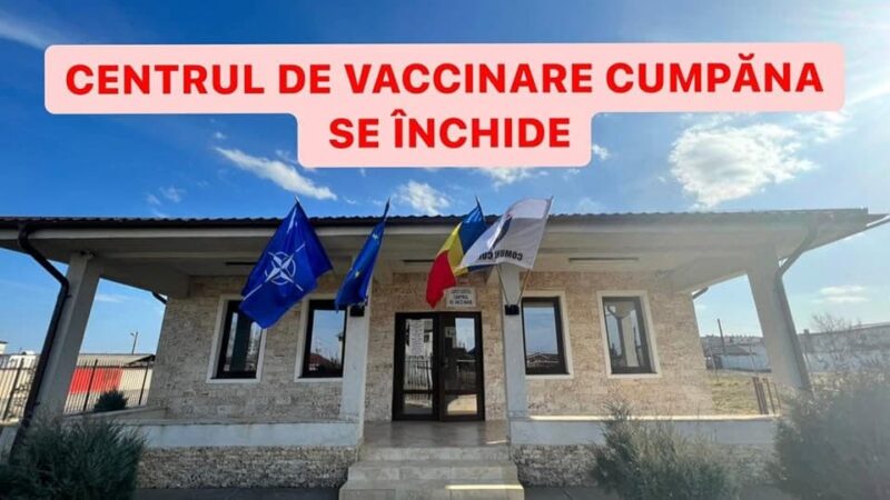 Centrul de vaccinare din Cumpăna se închide de luni, 14 martie