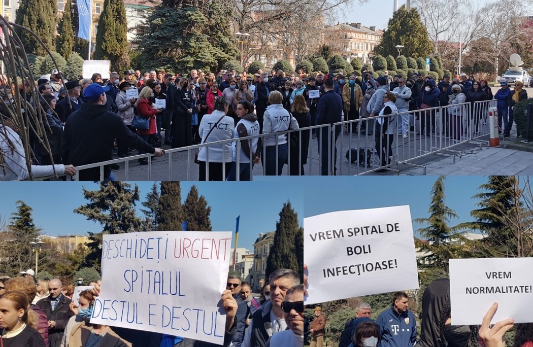 (VIDEO) Protest pentru redeschiderea Spitalului de Boli Infecţioase. Medicul Cora Maxim Mitroi: "Nouă, constănțenilor, ni s-a refuzat dreptul la asistență medicală"