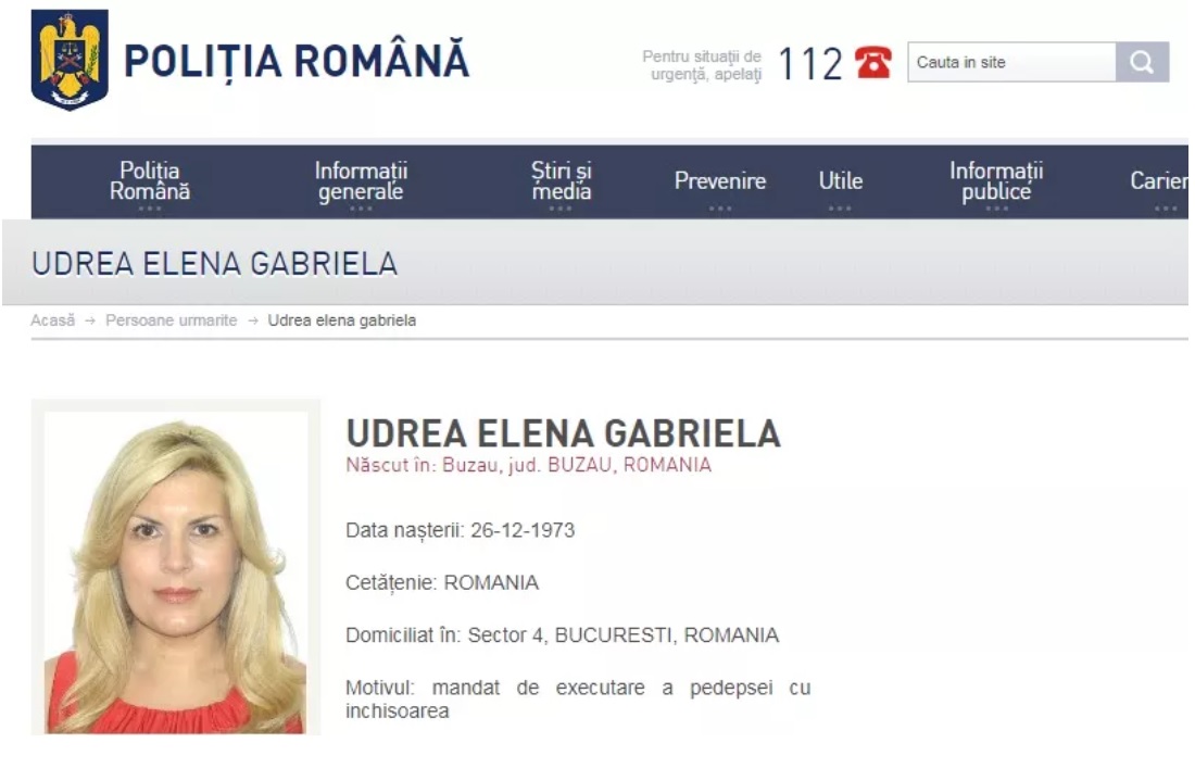 Elena Udrea a fost prinsă în Bulgaria, la Kulata, aproape de granița cu Grecia