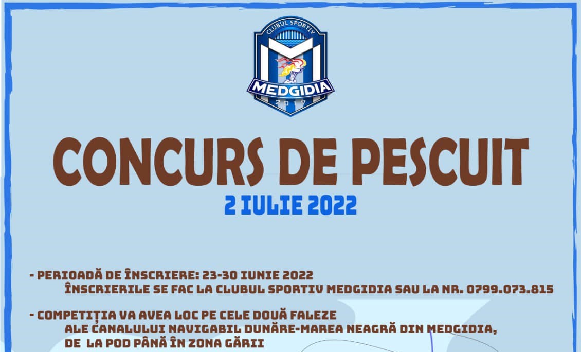 Clubul Sportiv Medgidia organizează un concurs de pescuit. Care sunt condițiile de participare