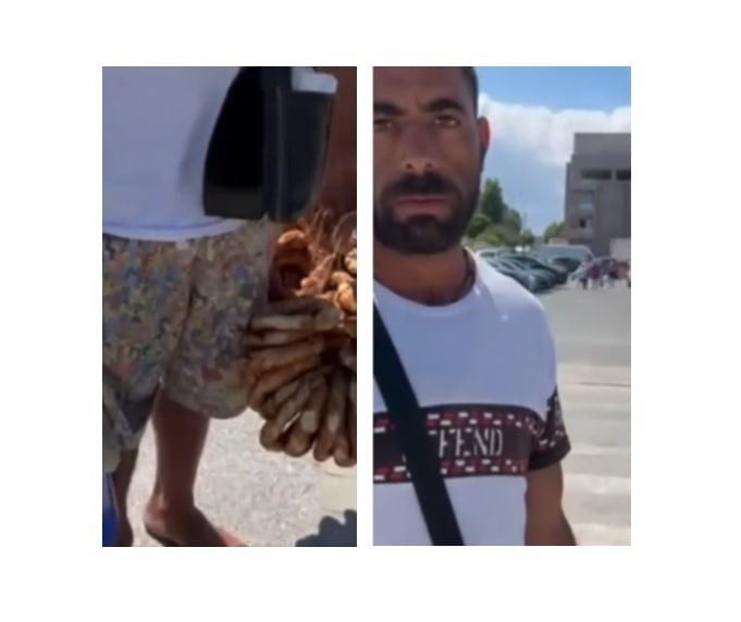 (VIDEO) Vânzător ambulant, prins în timp ce se pregătea să vândă porumb și covrigi pe plajă