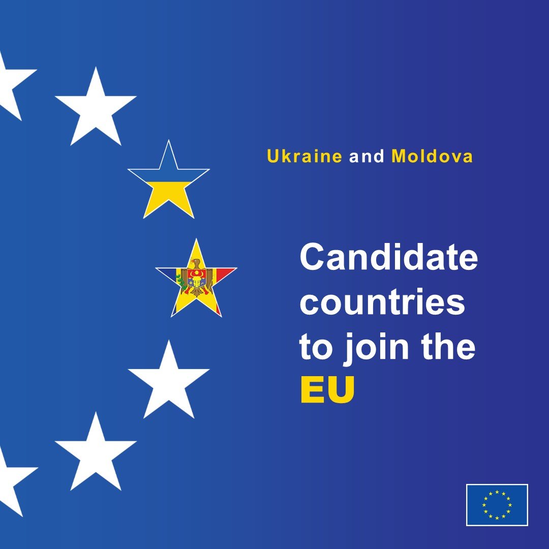 Moldova și Ucraina au primit statutul de țări candidate la aderarea la UE