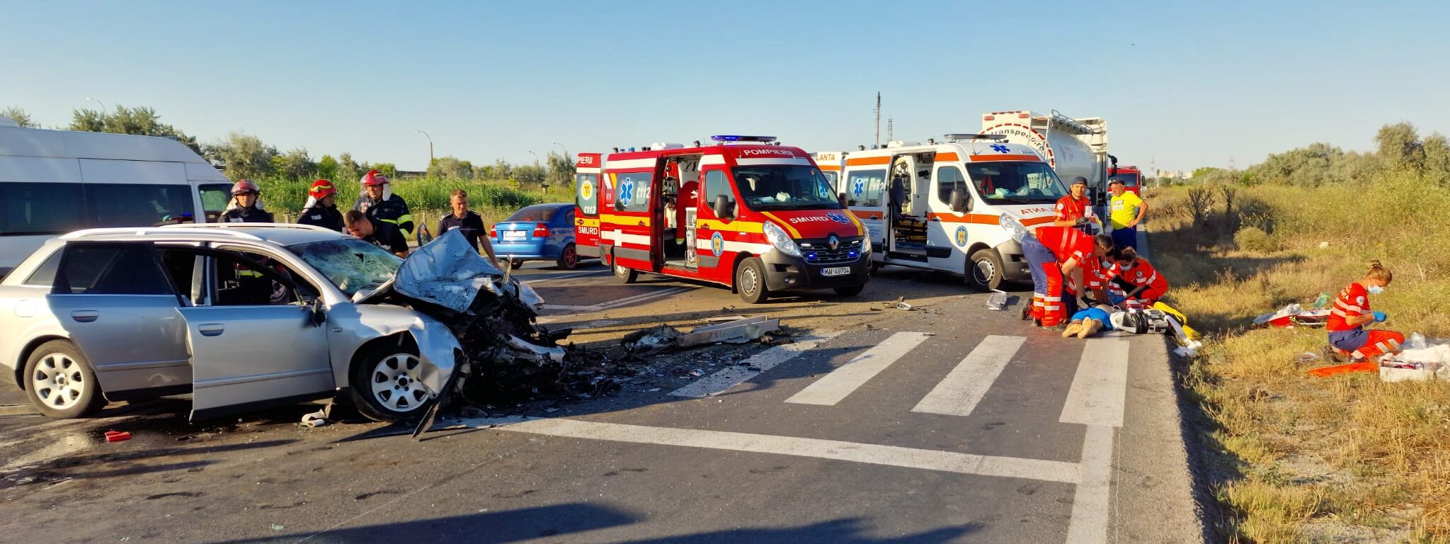 Accident MORTAL între un autoturism și o cisternă, în zona Rafinăriei de la Năvodari