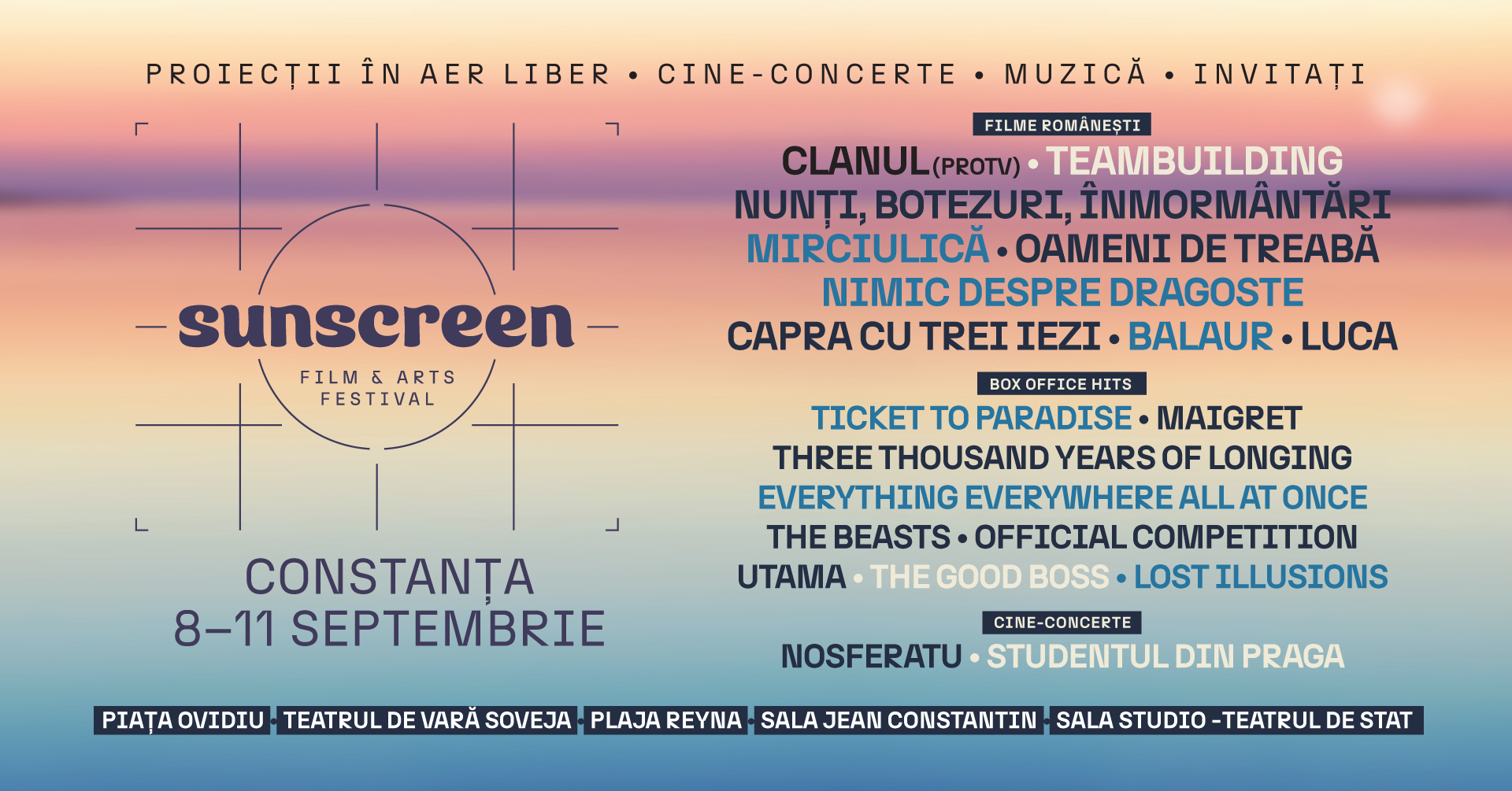 Cele mai așteptate filme ale anului, actori, regizori și vedete, la Constanța. Când va debuta prima ediție Sunscreen Film & Arts Festival