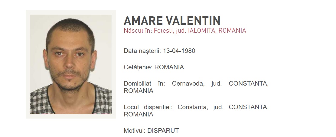 L-ați văzut? Un bărbat cu domiciliul în Cernavodă a fost dat DISPĂRUT
