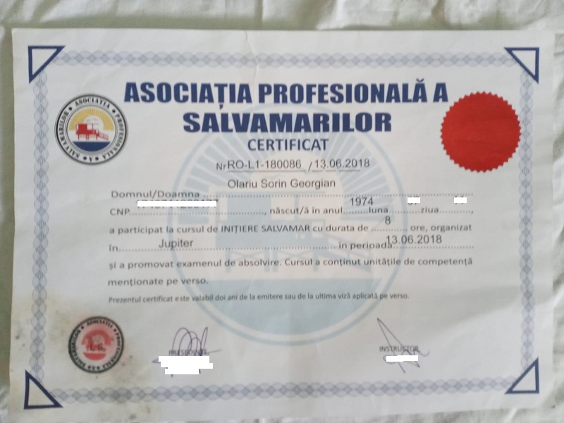 Atestat salvamar