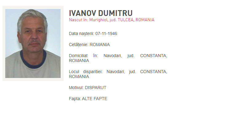 Anunțul dispariției