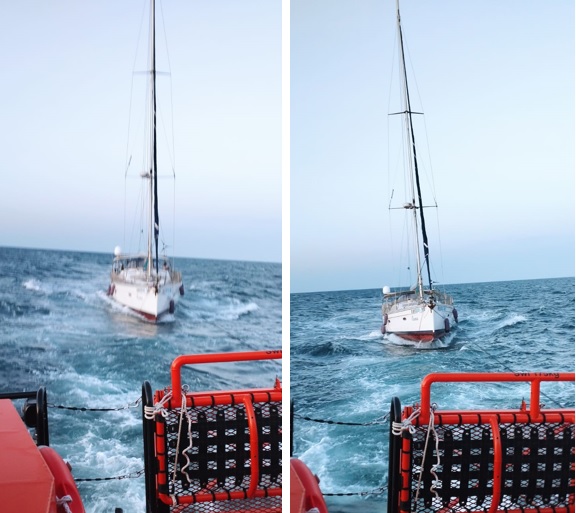 ASRVOM a intervenit pentru salvarea unui velier la Mangalia. 8 persoane erau la bord