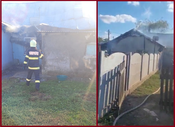 Acoperișurile a 3 case de la IAS-ul din Ciocârlia au ARS în urma unui incendiu