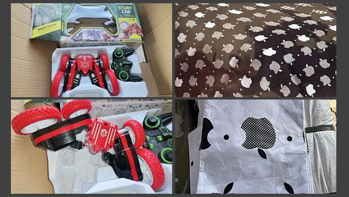 Țesătură „Apple” și mașinuțe „Transformers”, confiscate de vameșii constănțeni. Cui aparțin bunurile importate din China