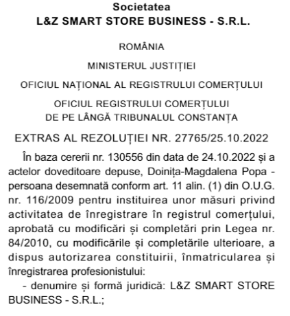 L&Z Smart Store Business SRL