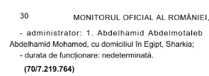 Monitorul Oficial El Motaleb Import Export SRL