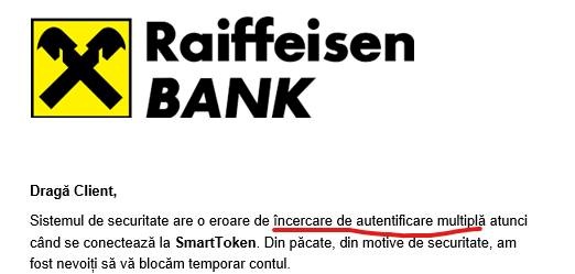O nouă încercare de phishing ce vizează clienții Raiffeisen Bank