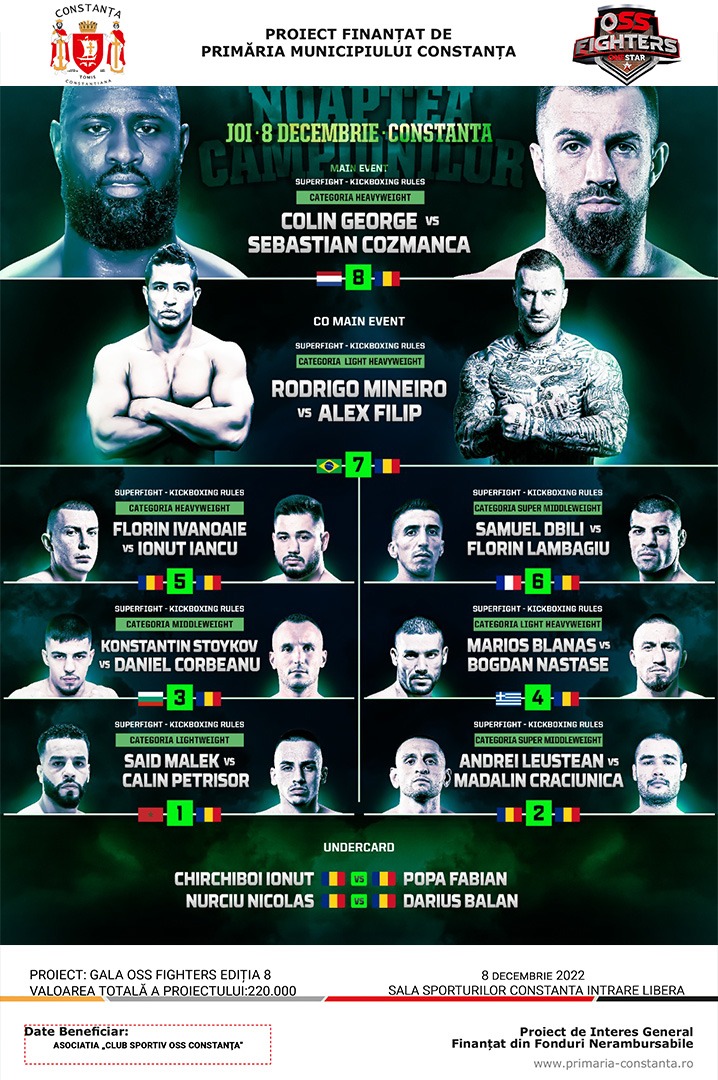 Fightcard Gala OSS Fighters Ediția 08